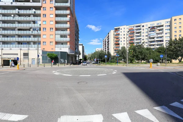 Warsaw Poland August 2020 Small Roundabout Buildings Housing Estate Called — Stock Fotó