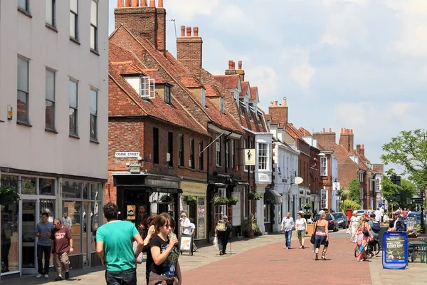 Chichester Inglaterra Junho 2010 Longo Rua Onde Não Carros Estão — Fotografia de Stock