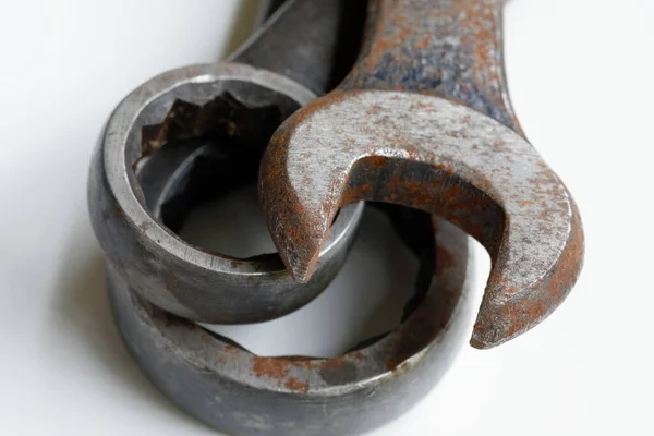 Some Old Wrenches Basic Tools Hand Tightening Loosening Various Screw — Stock Photo, Image