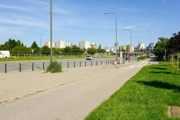 Warschau Polen September 2021 Eine Breite Mehrspurige Schnellstraße Führt Durch — Stockfoto