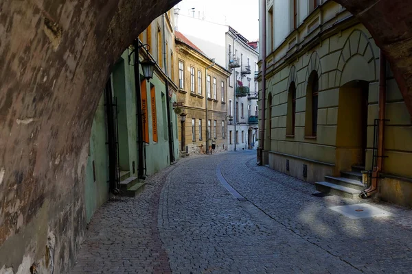 Lublin Polska Września 2021 Wybrukowana Ulica Starego Miasta Jest Teraz — Zdjęcie stockowe