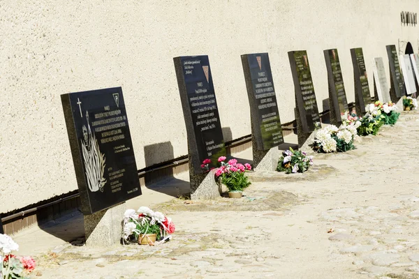 Plaques commémoratives, Musée de la prison de Pawiak — Photo