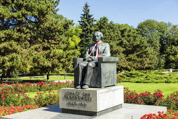 Monument av ignacy jan paderewski, Warszawa — Stockfoto