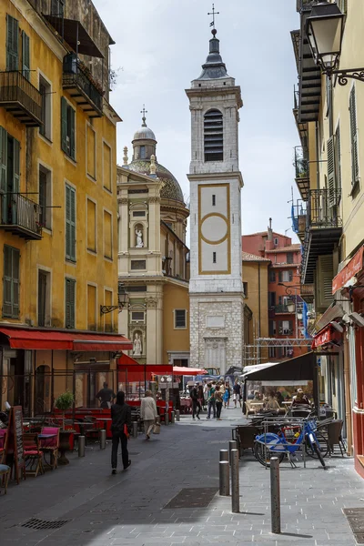 Bell Tower of Cathedral Basilica i Nice - Stock-foto