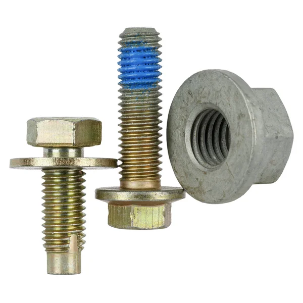 Two special bolts and one nut — Stock Photo, Image