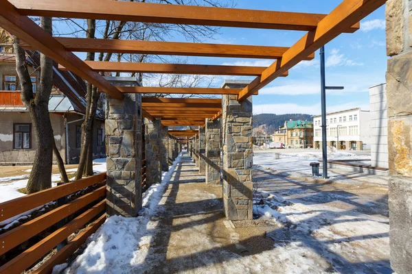 Pergola gemaakt van steen in Zakopane — Stockfoto