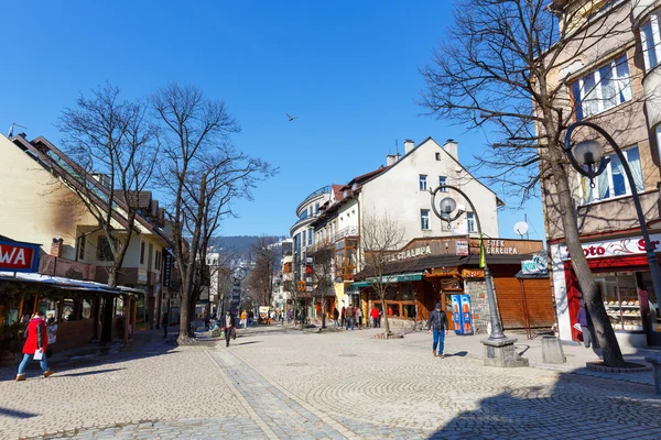 Krupowki street a Zakopane, Polonia — Foto Stock