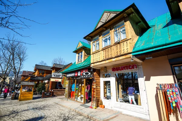 Edifici residenziali e commerciali a Zakopane — Foto Stock