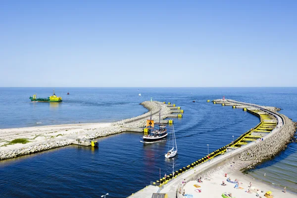 Breakwaters of the seaport in Kolobrzeg — стокове фото