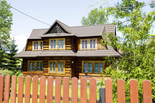 Wooden construction residential house, Zakopane — Zdjęcie stockowe