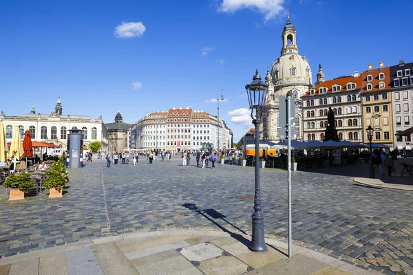 Vista general de la Plaza del Nuevo Mercado en Dresde — Foto de Stock