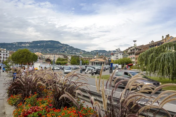 Allmänna uppfattningen att staden Vevey — Stockfoto