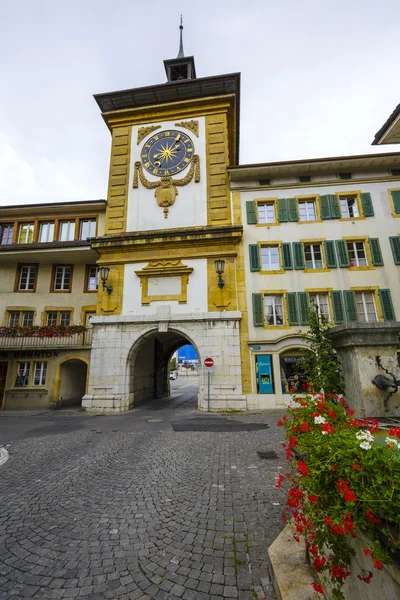 Porte de Berne dans la ville de Morat également nommé Murten — Photo