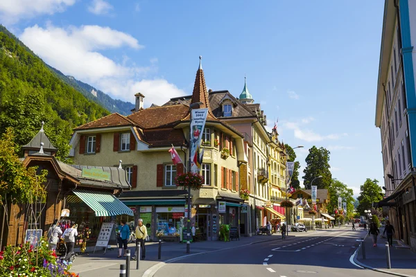 Picturesque townhouses in Interlaken — Stock Photo, Image