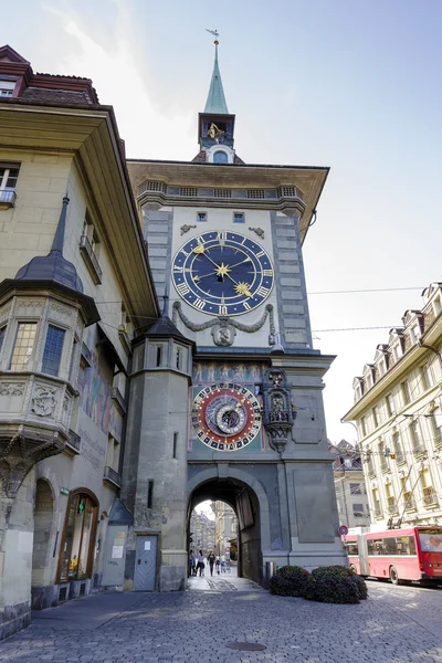 Věž s hodinami v Bernu, Švýcarsko — Stock fotografie