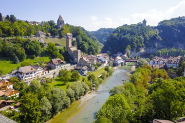 Landscape of green areas of Fribourg