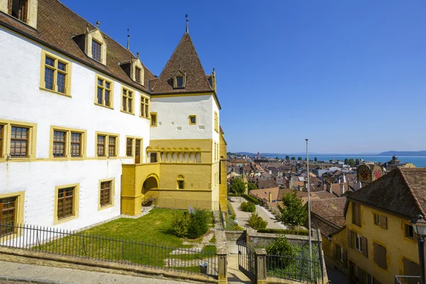 Aerial view to the city of Neuchatel — Stock Photo, Image