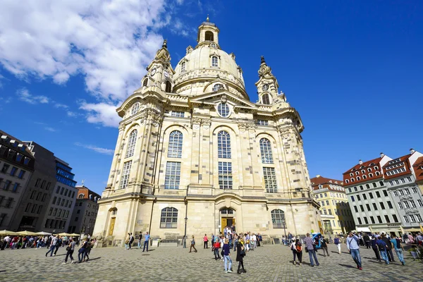 Dresden, kilise Our Lady, Frauenkirche — Stok fotoğraf