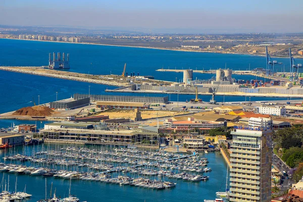 Alicante Spanien 2018 Luftaufnahme Des Hafens Von Alicante — Stockfoto