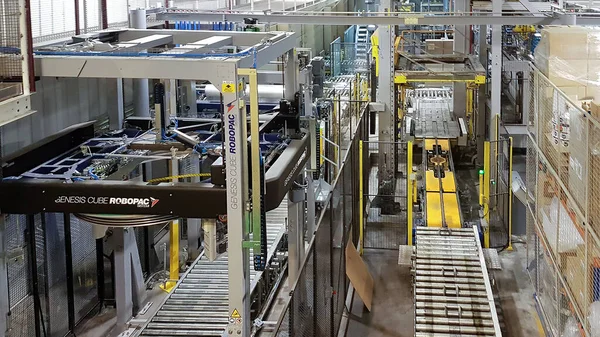 Madrid Spain 2019 Aluminum Pipes Conduits Food Factory — Stock Photo, Image