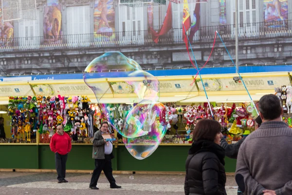 MADRID,SPAIN - DECEMBER 18: Famous Christmas market full of shop — Stock Photo, Image