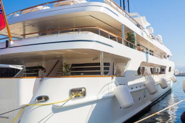 Marbella, Spain September 3, 2014: Lady Haya famous luxury yacht clipart