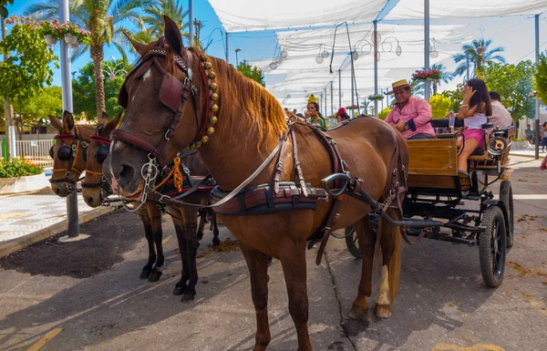 ANDUJAR, ESPAÑA - 6 de septiembre: Participantes en la feria del ho — Foto de Stock