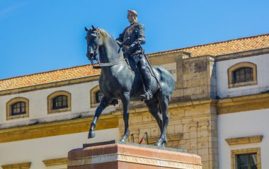 meraklı at heykelinin bronz süvari ve baş taşı