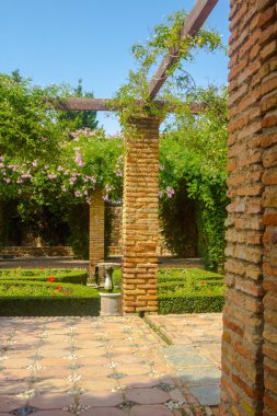 Avlu ve m Alcazaba ünlü saray bahçeleri
