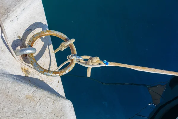 Mooring ring for ships to port — Stock Photo, Image