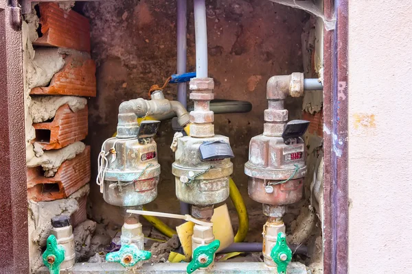 Contadores de agua antiguos — Foto de Stock