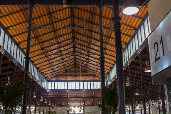 Iron wooden ceiling restored ancient ship — Stock Photo, Image