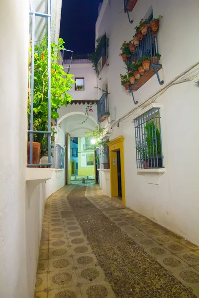 Straten van typische witte huizen van de stad Cordoba, Spanje — Stockfoto