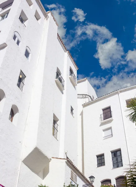 Pretty typical white houses Puerto Banus, Malaga Spain — Stock Photo, Image