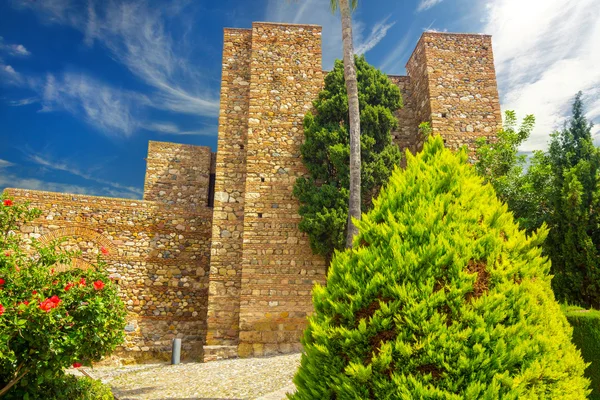 Alcazaba Malaga století X v období arabské v Malaze Sp — Stock fotografie