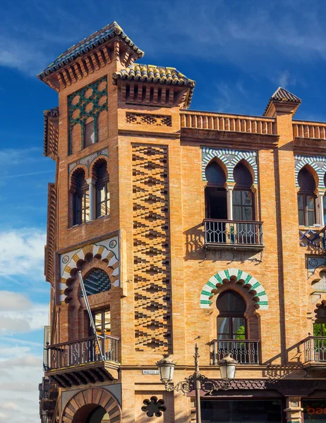 Arabesque style buildings with highly decorated in Seville, Spai — Stock Photo, Image