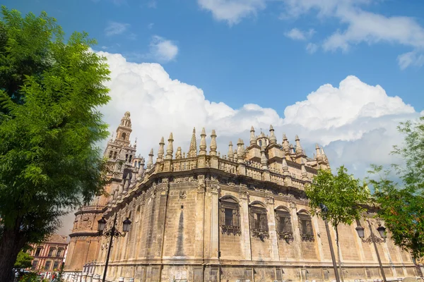 Details of the facade of the cathedral of Santa Maria La Giralda — Stock Photo, Image