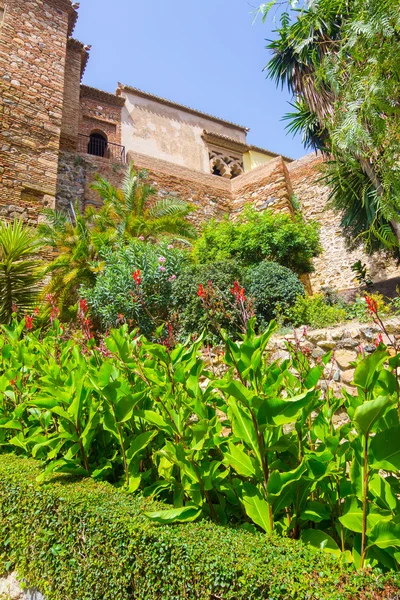 Courtyards and gardens of the famous Palace of the Alcazaba in M — Stock Photo, Image