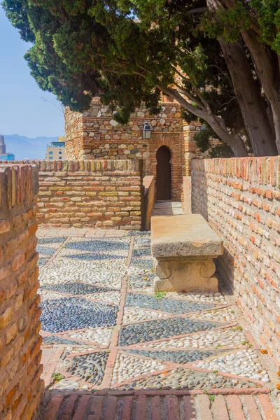 O Alcazaba de Málaga Século X no período árabe em Málaga Sp — Fotografia de Stock