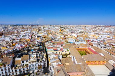 Sevilla, İspanya'nın şehrin havadan görünümü