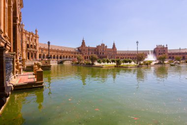 Gölet ünlü Plaza İspanya Sevilla, İspanya