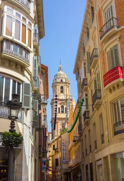 Famosa calle Marques de Larios en la ciudad Málaga, España — Foto de Stock