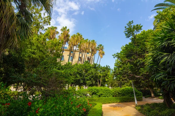 Senderos para pasear por los jardines del Parque de Málaga, Spa — Foto de Stock
