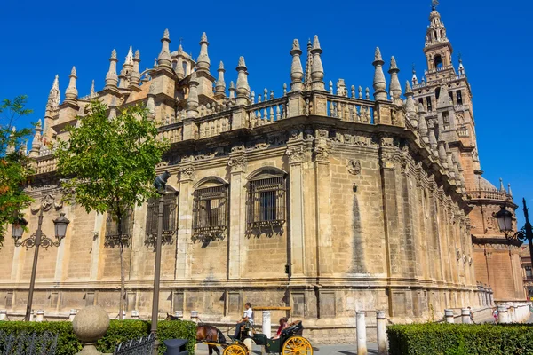 Podrobnosti o průčelí katedrály Santa Maria La Giralda — Stock fotografie