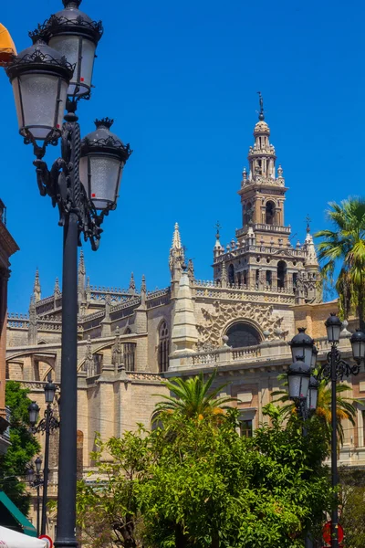 Detalhes da fachada da catedral de Santa Maria La Giralda — Fotografia de Stock