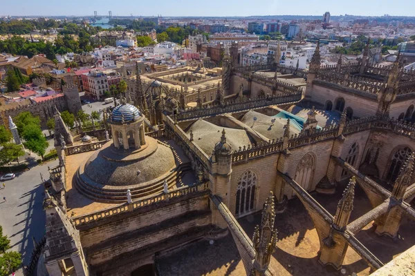 Cathedral of Santa Maria de Sevilla näkymä Giralda Sev — kuvapankkivalokuva