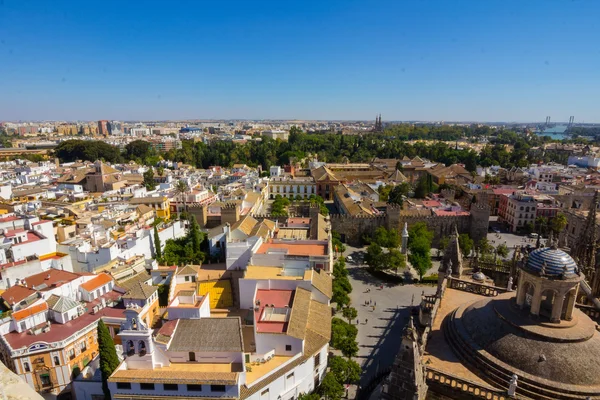 Santa Maria de Sevilla kilátás nyílik a Giralda, a Sev-székesegyház — Stock Fotó