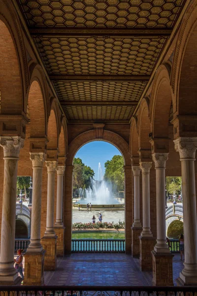 Columns arches near the famous Plaza of Spain in Seville, Spain — Stock Photo, Image