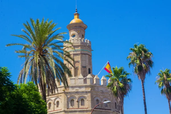 Berömda Torre del Oro i Sevilla, Spanien — Stockfoto