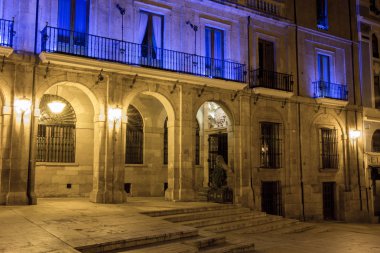 Vigo, İspanya'nın ünlü şehir gece görünümü